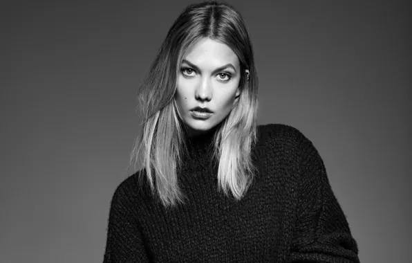 Photo, background, model, portrait, makeup, hairstyle, black and white, sweater