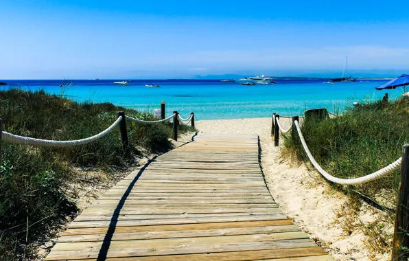 Sea, beach, pass, Formentera