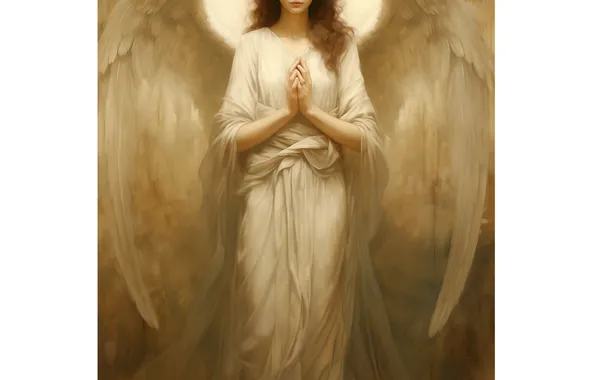 Picture Girl, Angel, Hair, Dress, Wings, Digital art, AI art, The Art of Artificial Intelligence