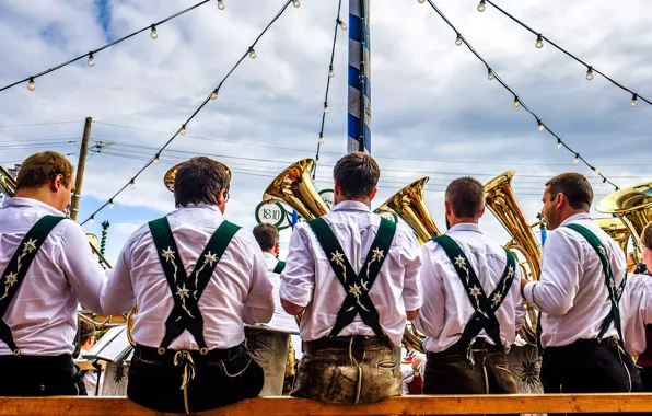 Picture Germany, Munich, Bayern, Oktoberfest, brass band