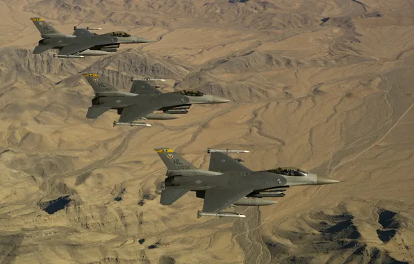 Fighters, three, F-16, Fighting Falcon, "Fighting Falcon"