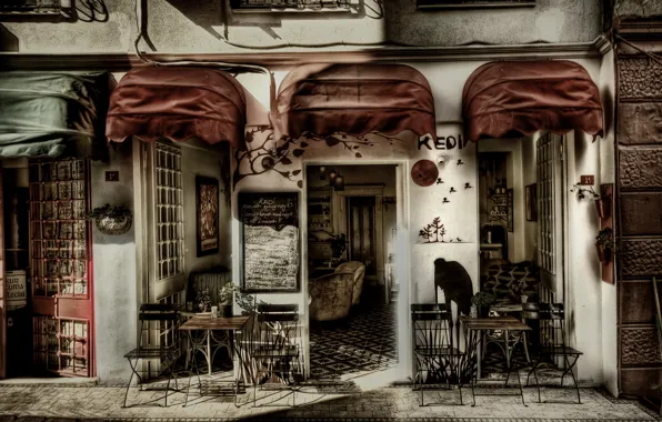 Picture HDR, Cafe, Street, Istanbul, Turkey, Street, Cafe, Istanbul