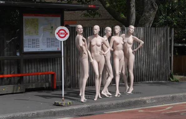 Picture the city, street, mannequins