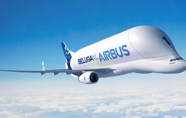 The plane, The sky, Flight, the plane, Cargo, Airbus, Beluga, First