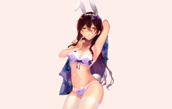 Girl, sexy, lingerie, pantsu, bra, cleavage, panties, long hair