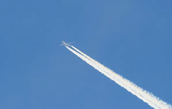 The sky, landscape, the plane