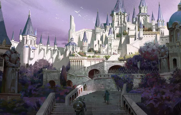 Birds, the city, castle, warrior, fortress