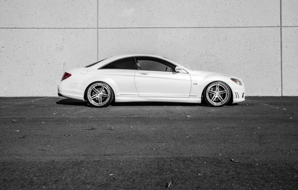 Picture Mercedes, white, side, V12, CL600