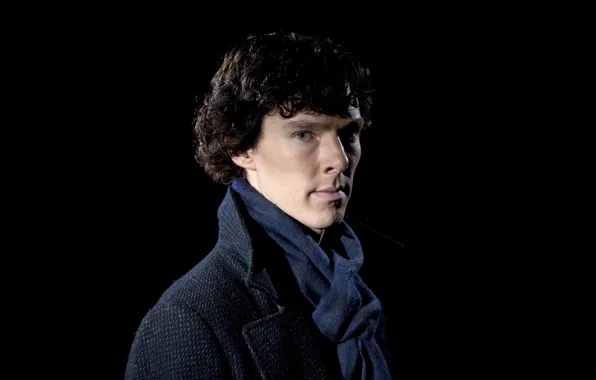 Picture actor, the series, black background, Benedict Cumberbatch, Benedict Cumberbatch, Holmes, holmes, Sherlock