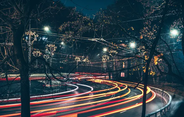 Lithuania, Kaunas, Street lights