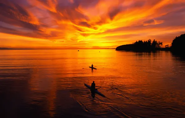 Sea, the sky, the evening