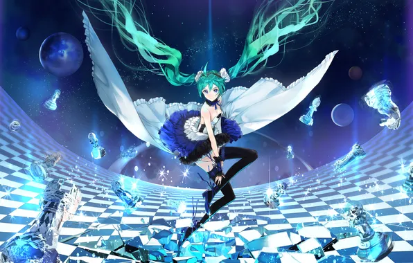 Picture field, girl, anime, art, vocaloid, hatsune miku, figure, 7th dragon 2020