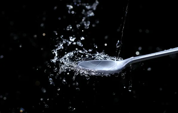 Picture water, background, spoon