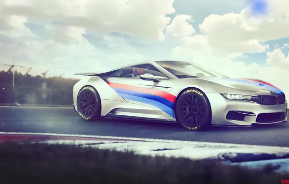 Auto, Figure, White, BMW, Machine, Background, Car, Art