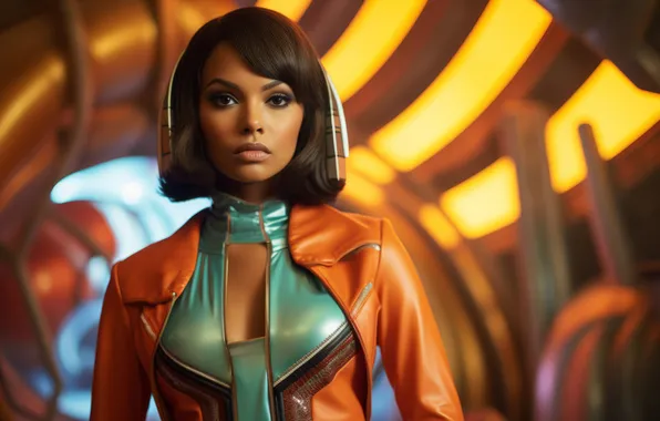 Woman, suit, superhero, portrait, futuristic