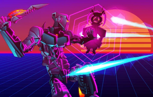 Robot, Neon, Graphics, Art, Robot, Neon, Electronic, Synthpop