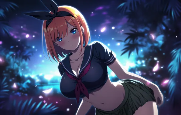 Anime, art, wallpaper, red hair, The Quintessential Quintuplets, Go-Toubun no Hanayome, Yotsuba Nakano, 5 brides