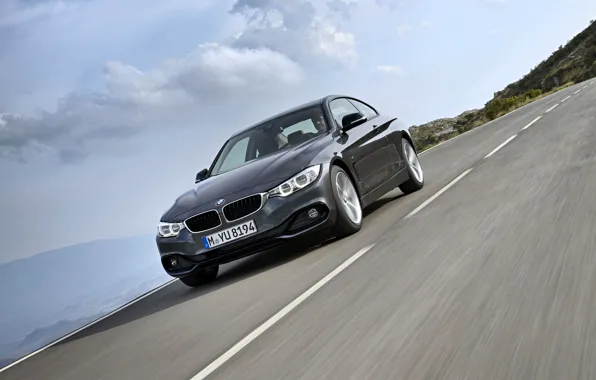 Road, landscape, coupe, BMW, the fourth series