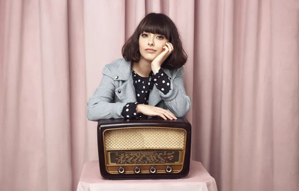 Girl, radio, tape