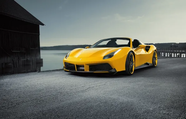 Picture car, machine, yellow, Ferrari, Ferrari, tuning, the front, Spider