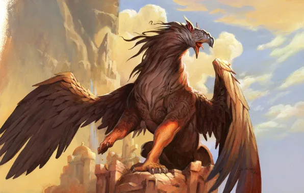 Figure, Art, Art, Fiction, Magic the Gathering, Griffin, Griffin, Jesper Ejsing