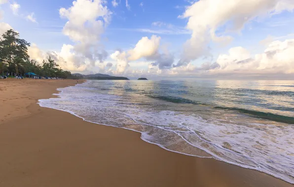 Sand, sea, wave, beach, summer, the sky, shore, summer