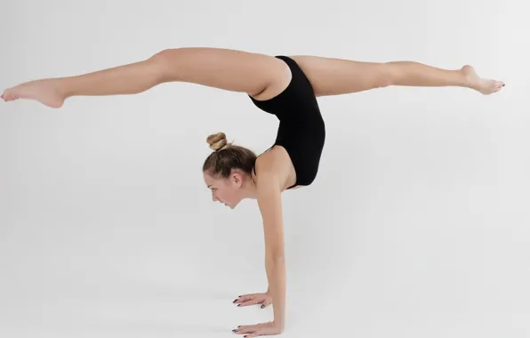 Sport, grace, white background, exercise, training, white background, perseverance, gymnastics