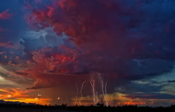 Picture the storm, the sky, clouds, zipper, the evening, AZ