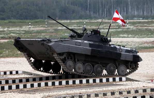 Machine, bridge, competition, polygon, biathlon, combat, BMP-2, combat