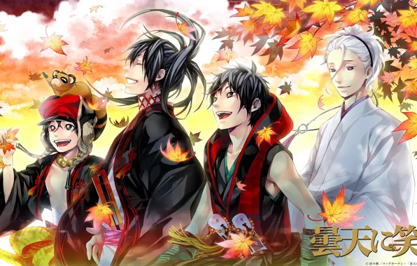 Wallpaper anime, family, guy, Kumo Tenka, Donten ni Warau
