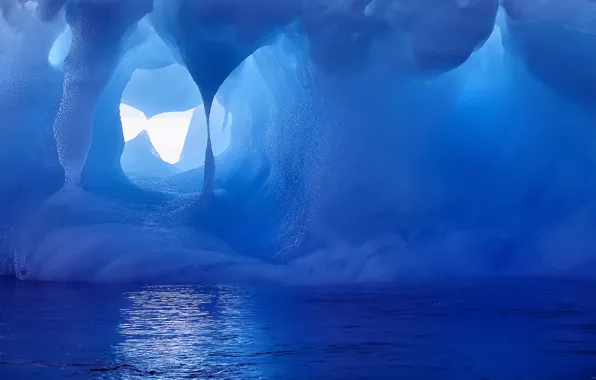 Winter, water, light, nature, ice, iceberg, window, Antarctica