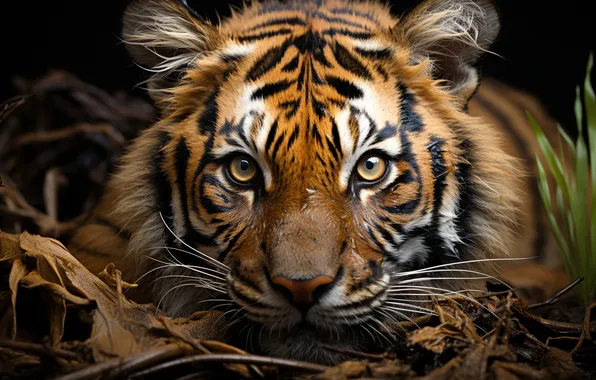 Picture Look, Tiger, Mustache, Eyes, Face, Predator, Jungle, Front