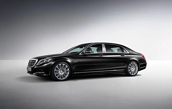 Picture black, Mercedes-Benz, Maybach, side, Mercedes, Black, S-Class, X222