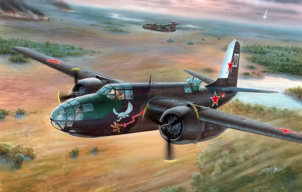 Bomber, lend-lease, THE RED ARMY AIR FORCE, A-20 Havoc/DB-7Boston, A-20B/C Boston, Douglas A-20
