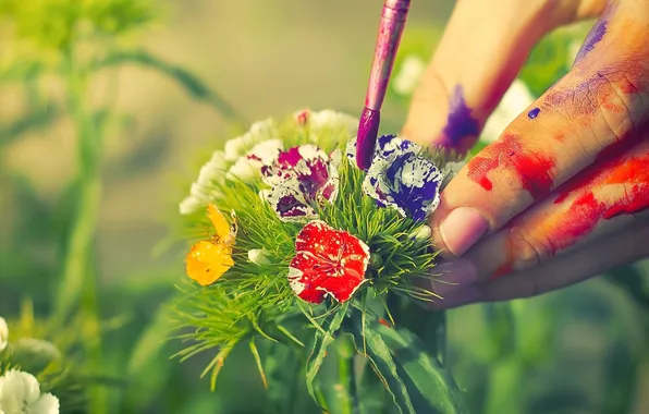 Picture PAINT, FLOWERS, BRUSH, STOPSCREAM, COLOR OF OUR LIFE