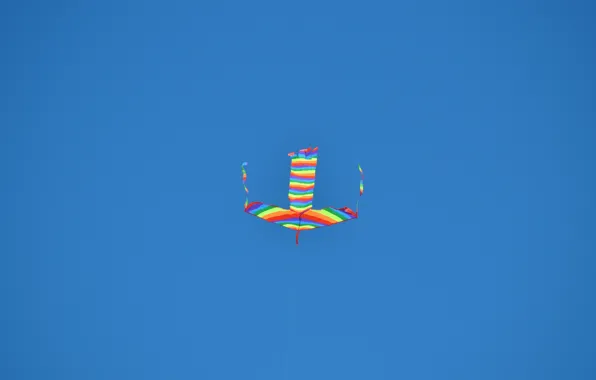 The sky, color, blue, rainbow, kite