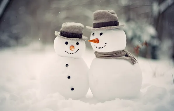 Winter, snow, Christmas, New year, snowmen, snowman, AI art, neural network