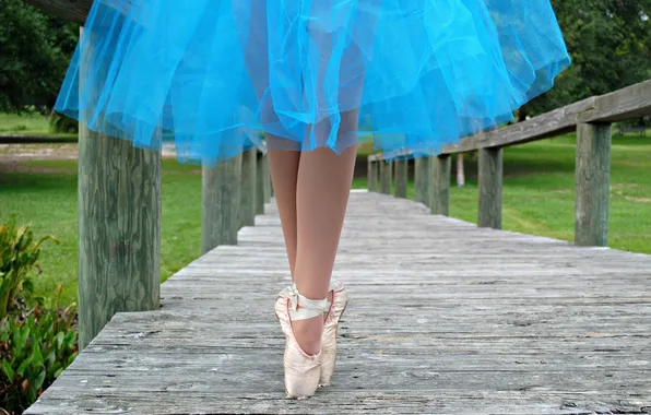 Bridge, feet, skirt, ballerina, Pointe shoes