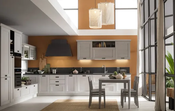 Style, Villa, interior, Italy, kitchen, dining room, dining area, Italian design