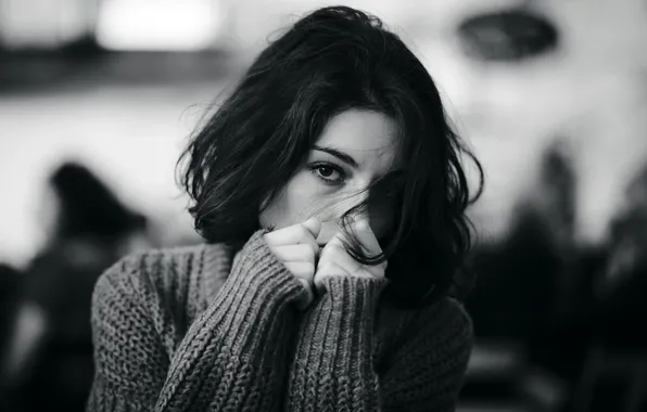 Look, face, pose, model, portrait, hands, makeup, brunette