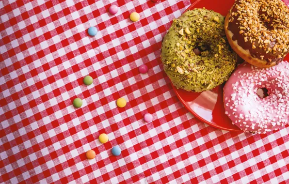Donuts, dessert, cakes, topping