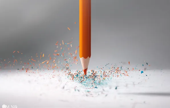 Macro, particles, pencil