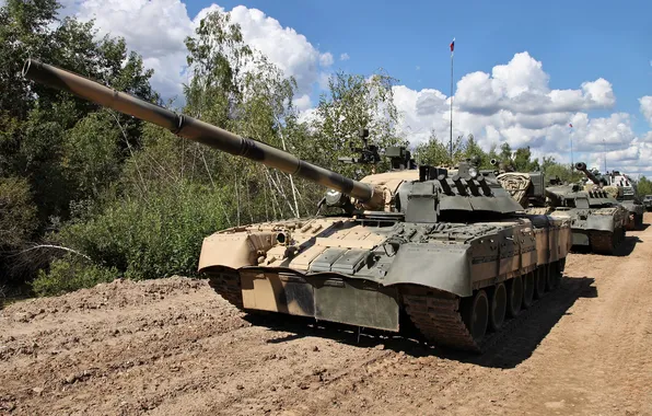 Power, tank, Russia, column, T-80 UD