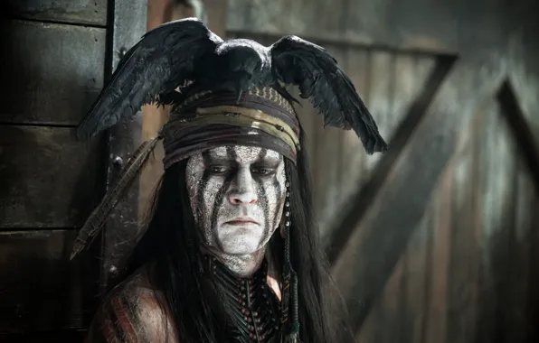 Picture Johnny Depp, man, actor, Johnny Depp, The Lone Ranger, The lone Ranger, Tonto