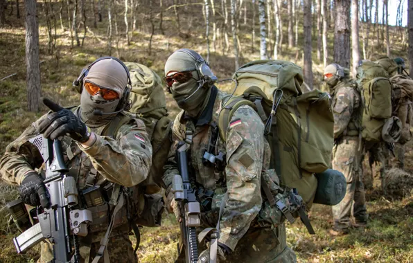 Picture weapons, army, glasses, soldiers, equipment