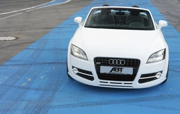Audi, White, Machine, Logo, The hood, ABBOT, The front