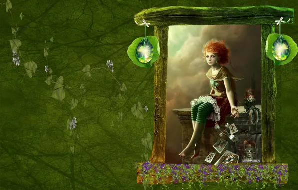 Card, girl, doll, fairy