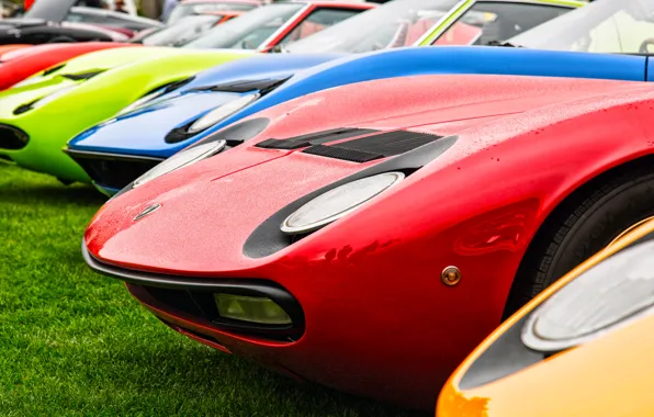 Red, Color, Auto, Yellow, Blue, Lamborghini, Machine, Classic