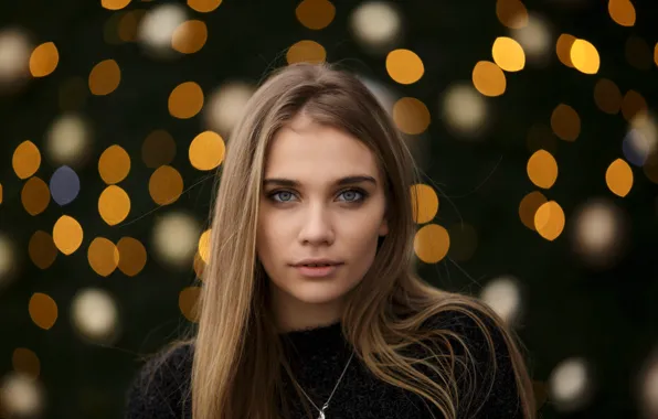 Look, glare, background, model, portrait, makeup, hairstyle, brown hair