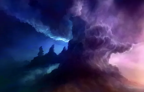 The sky, clouds, darkness, art, storm, masterBo